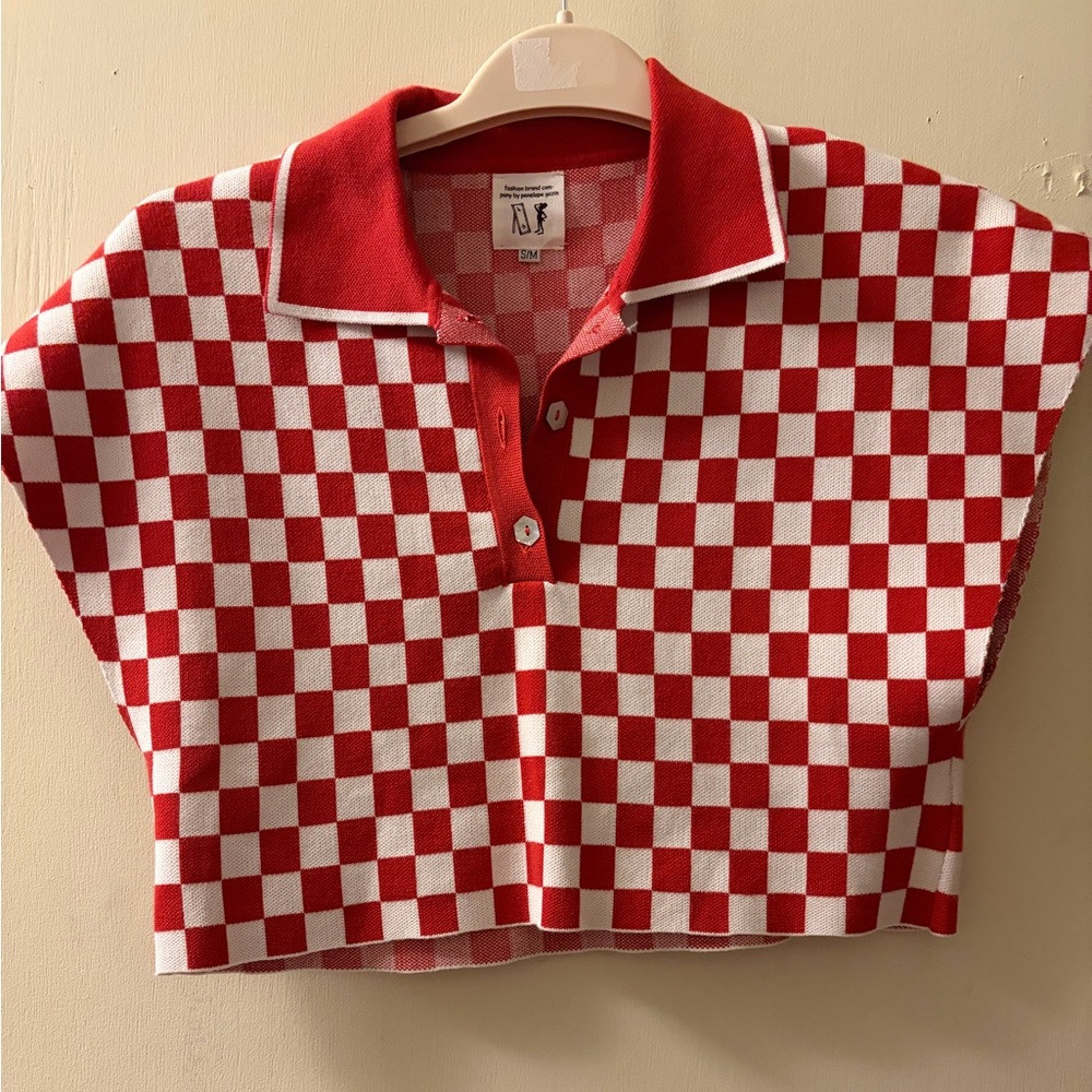 Fashion Brand Company Red Checkered Crop